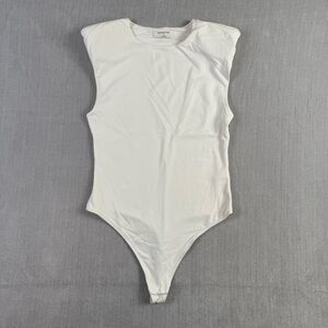 Aritzia Babaton Bodycon Shoulder Pad Women’s White Bodysuit